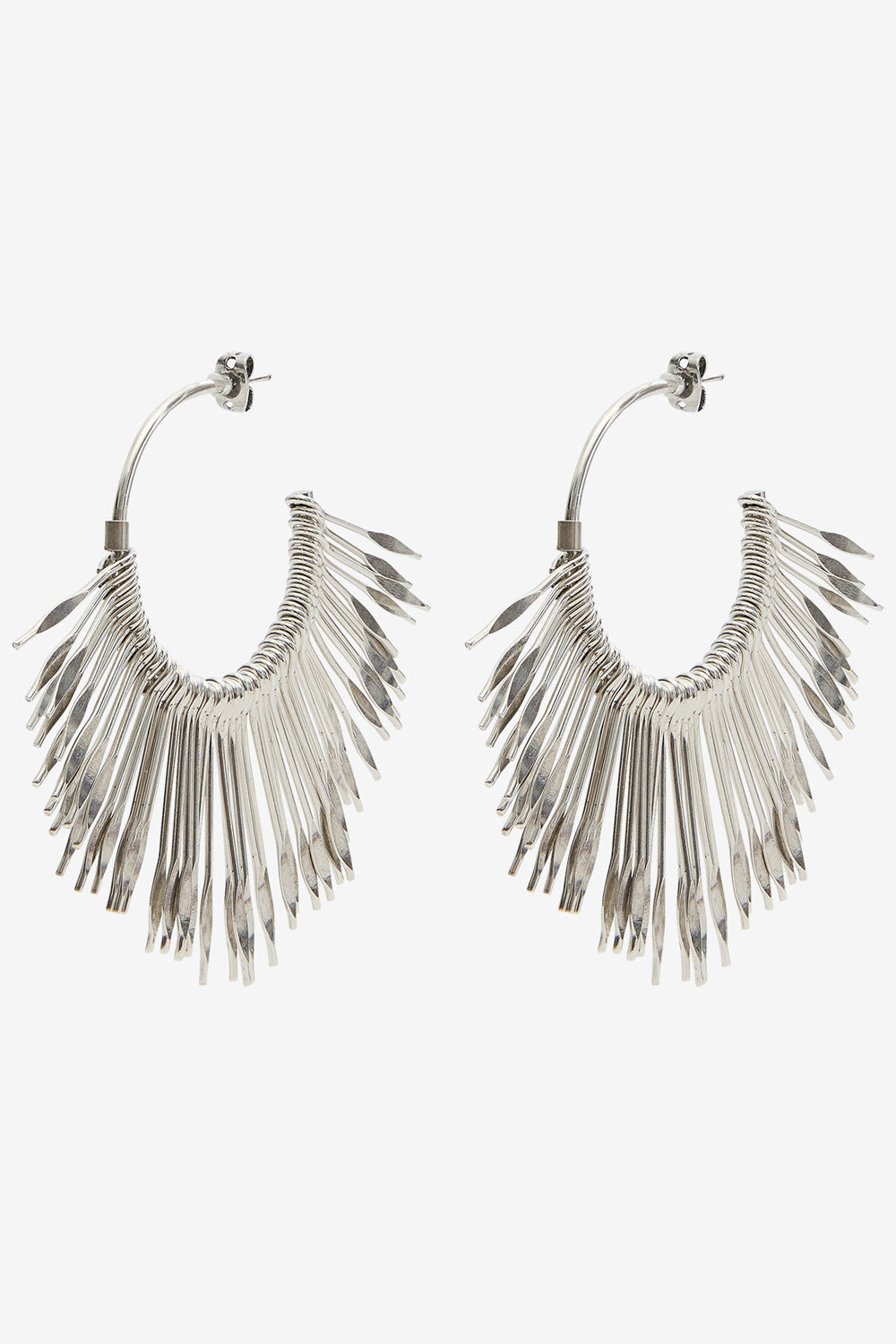 Aria hoop earrings in silver-finish brass - Silver - Woman - 1