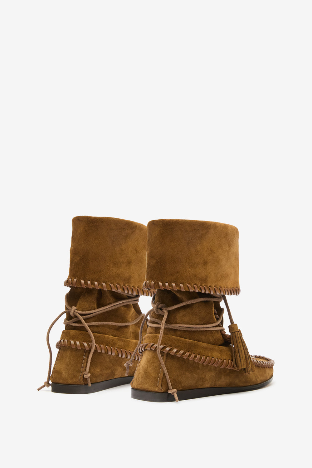 Bottes winki en cuir suédé et tressé - Light bronze - Woman - 2