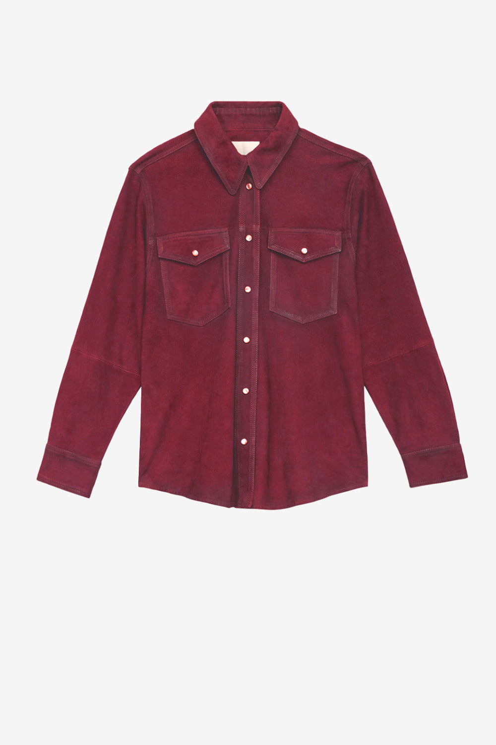 Danisia suede leather shirt - Raspberry - Woman - 1
