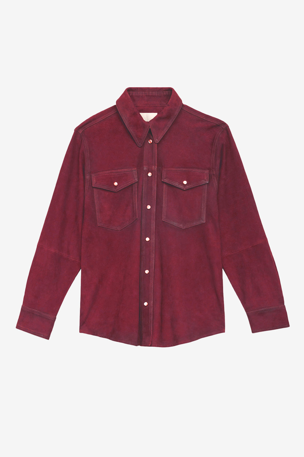 Danisia suede leather shirt - Raspberry - Woman - 1