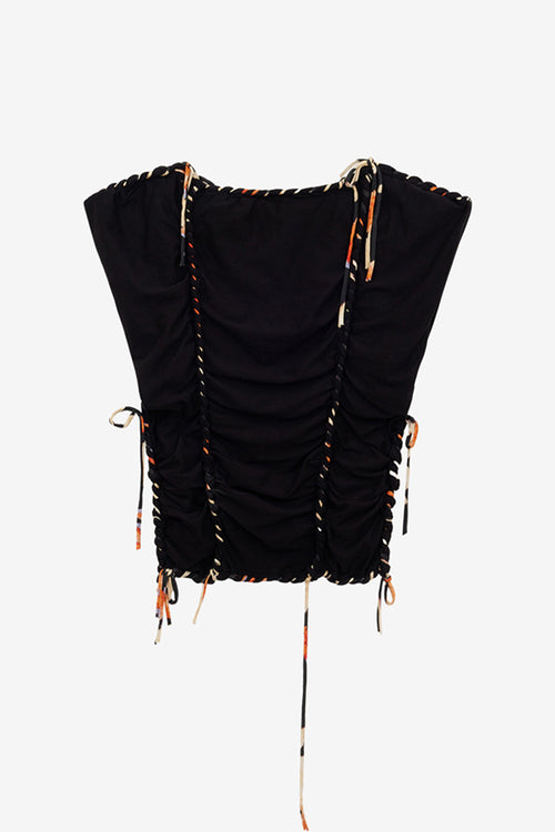 Top zohra in jersey intrecciato - Nero - Woman