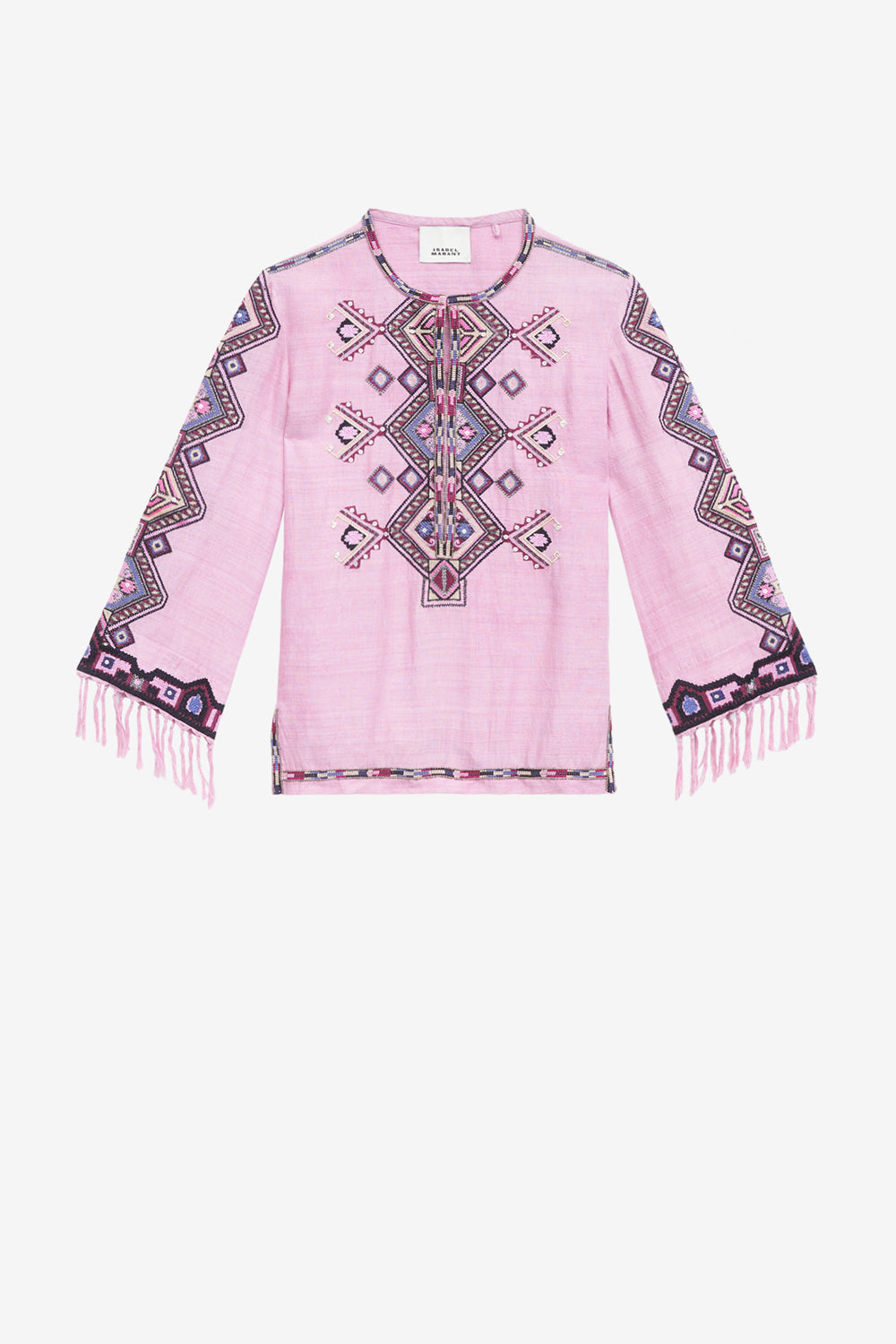 Zelda embroidered matka silk blouse - Antique pink - Woman - 1