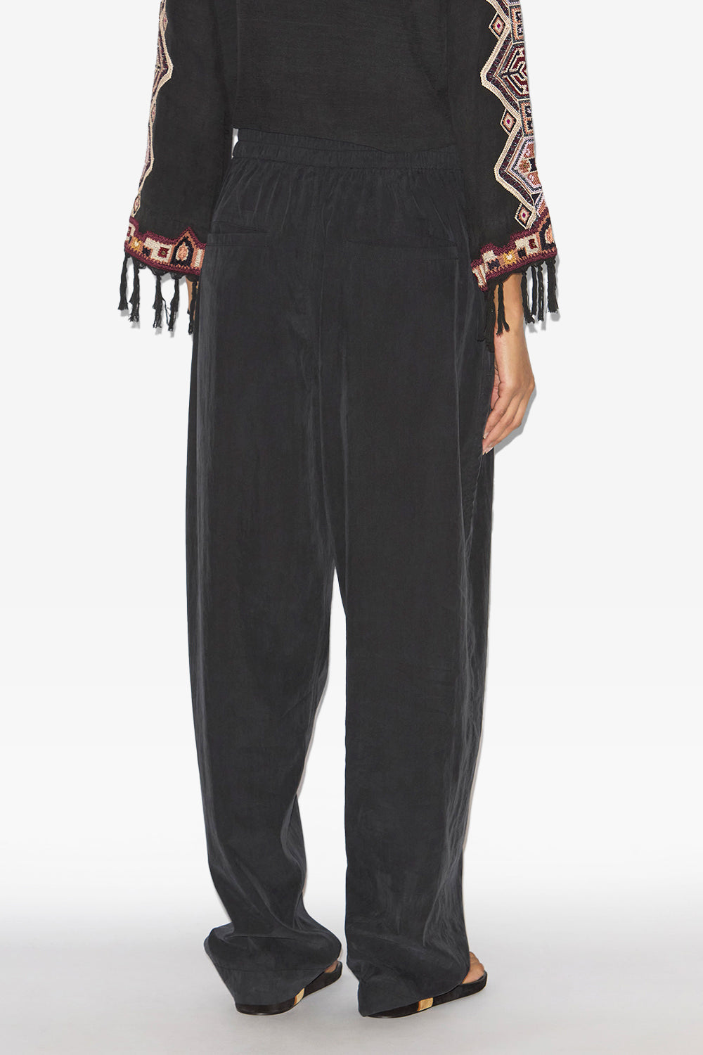 Pantalon hectorina en tissu technique froncé - Noir - Woman - 5