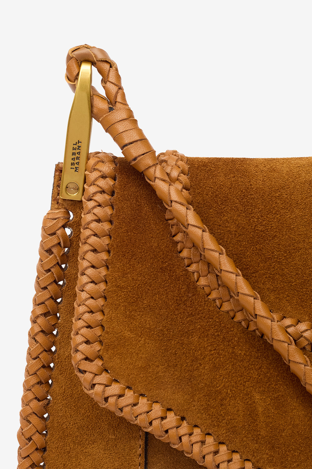 Anahi braided suede leather shoulder bag - Cognac - Woman - 4