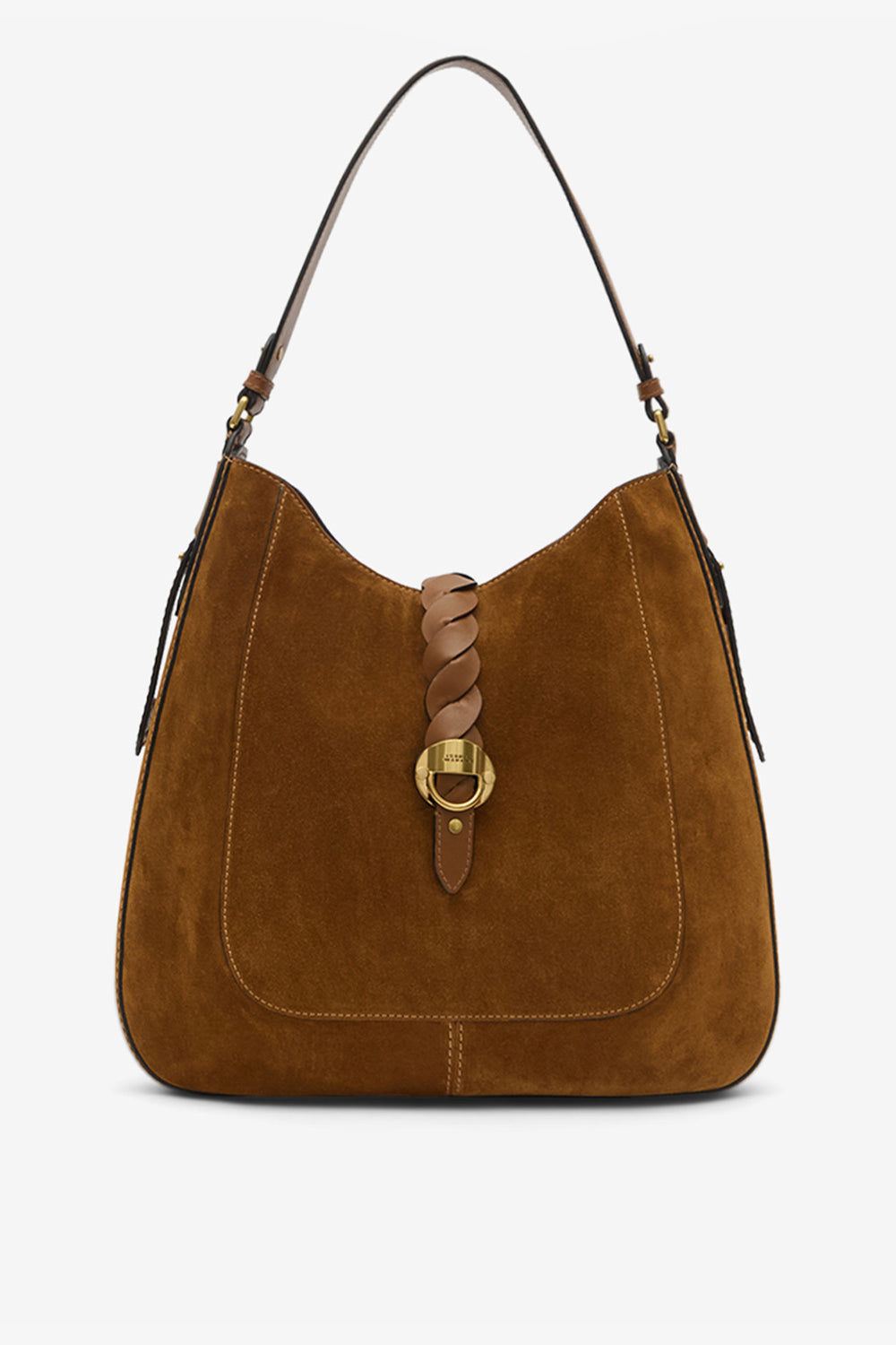 Borsa altay hobo in pelle di vitello scamosciata - Cognac - Woman - 1