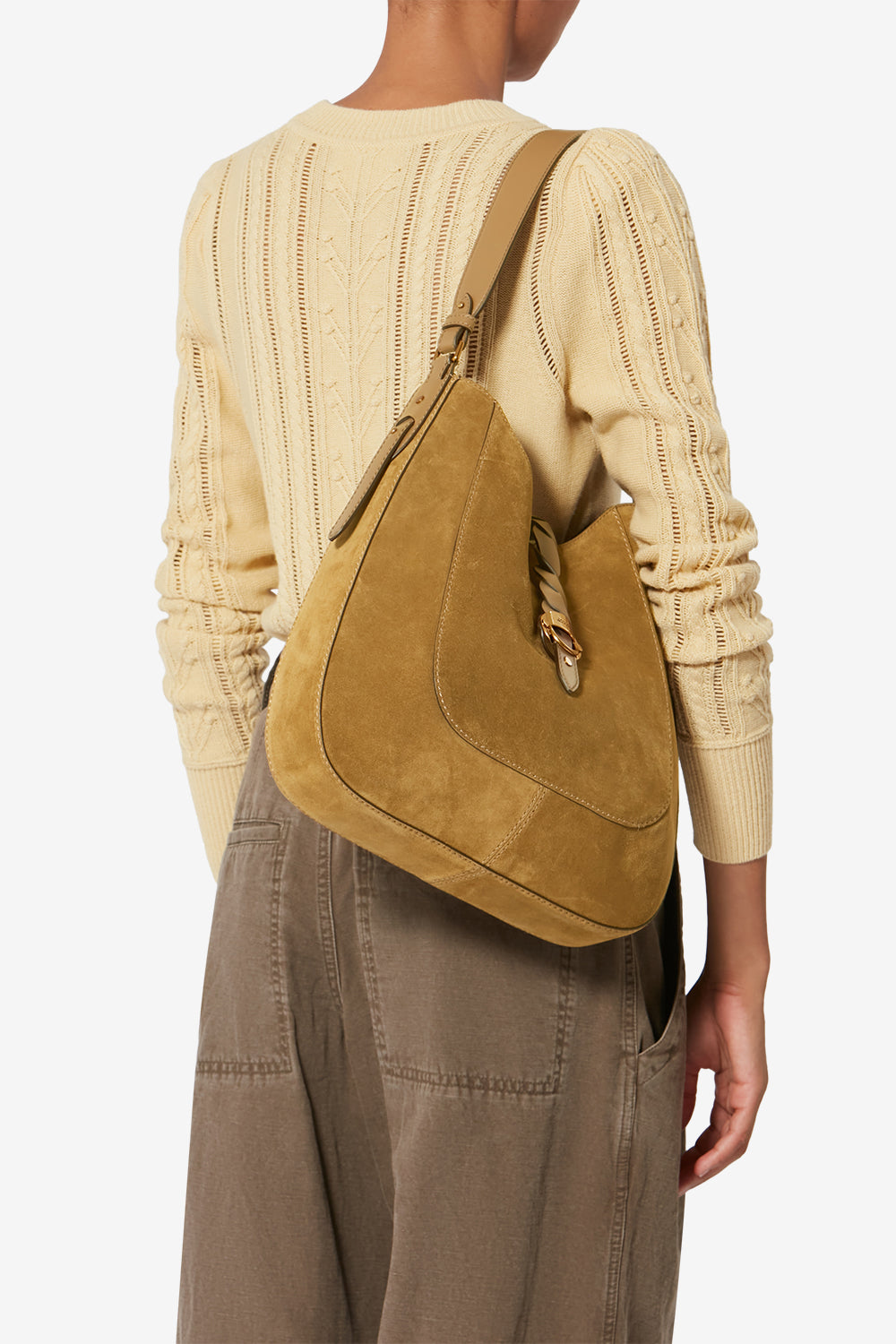 Bolso de mano altay hobo de ante de piel de becerro - Taupe - Woman - 2