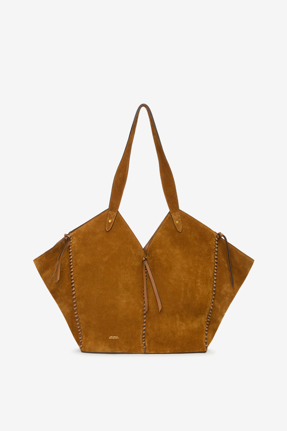 Suede leather tote bag - Cognac - Woman - 1