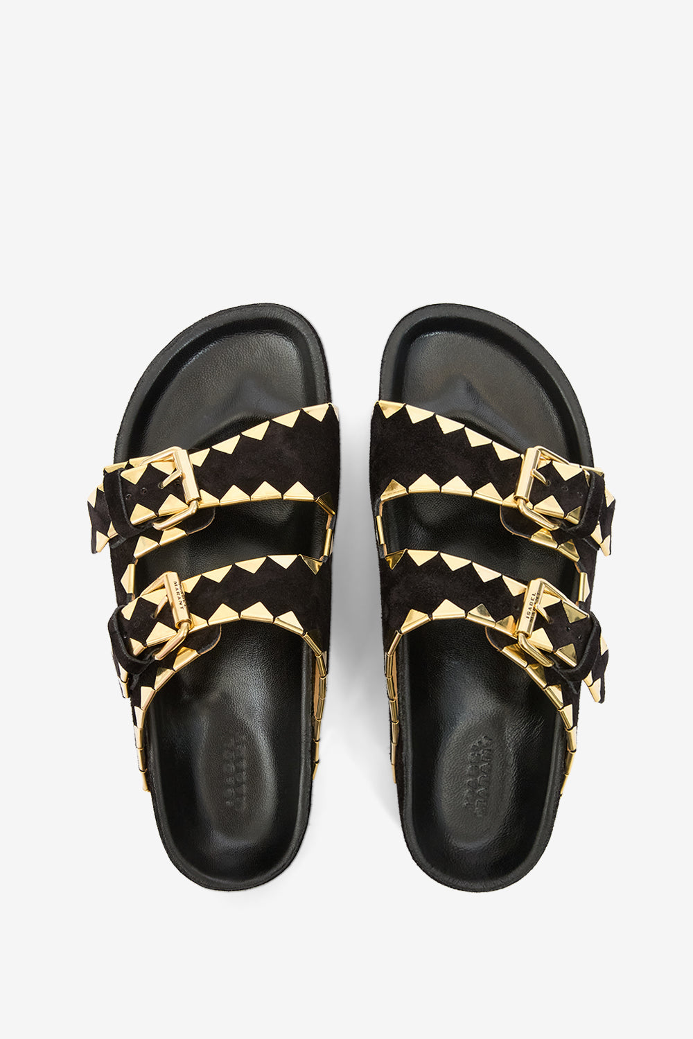 Sandali bassi lennyo in pelle decorata - Black and gold - Woman - 4