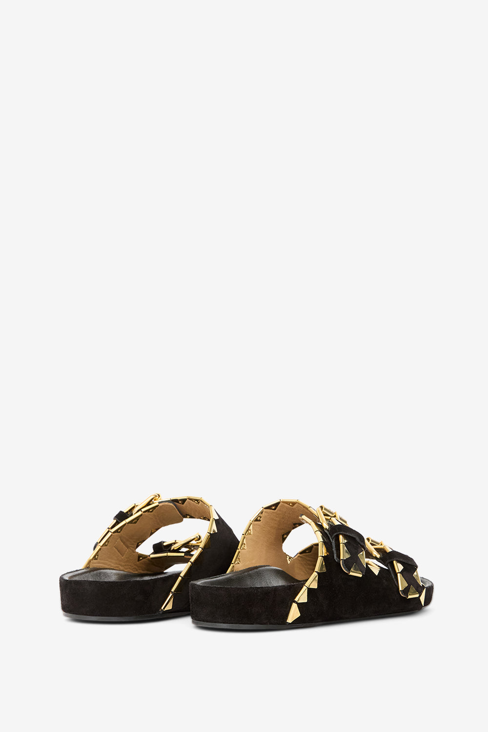 Sandali bassi lennyo in pelle decorata - Black and gold - Woman - 2