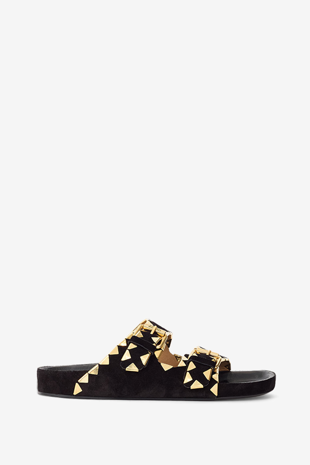 Sandali bassi lennyo in pelle decorata - Black and gold - Woman - 1