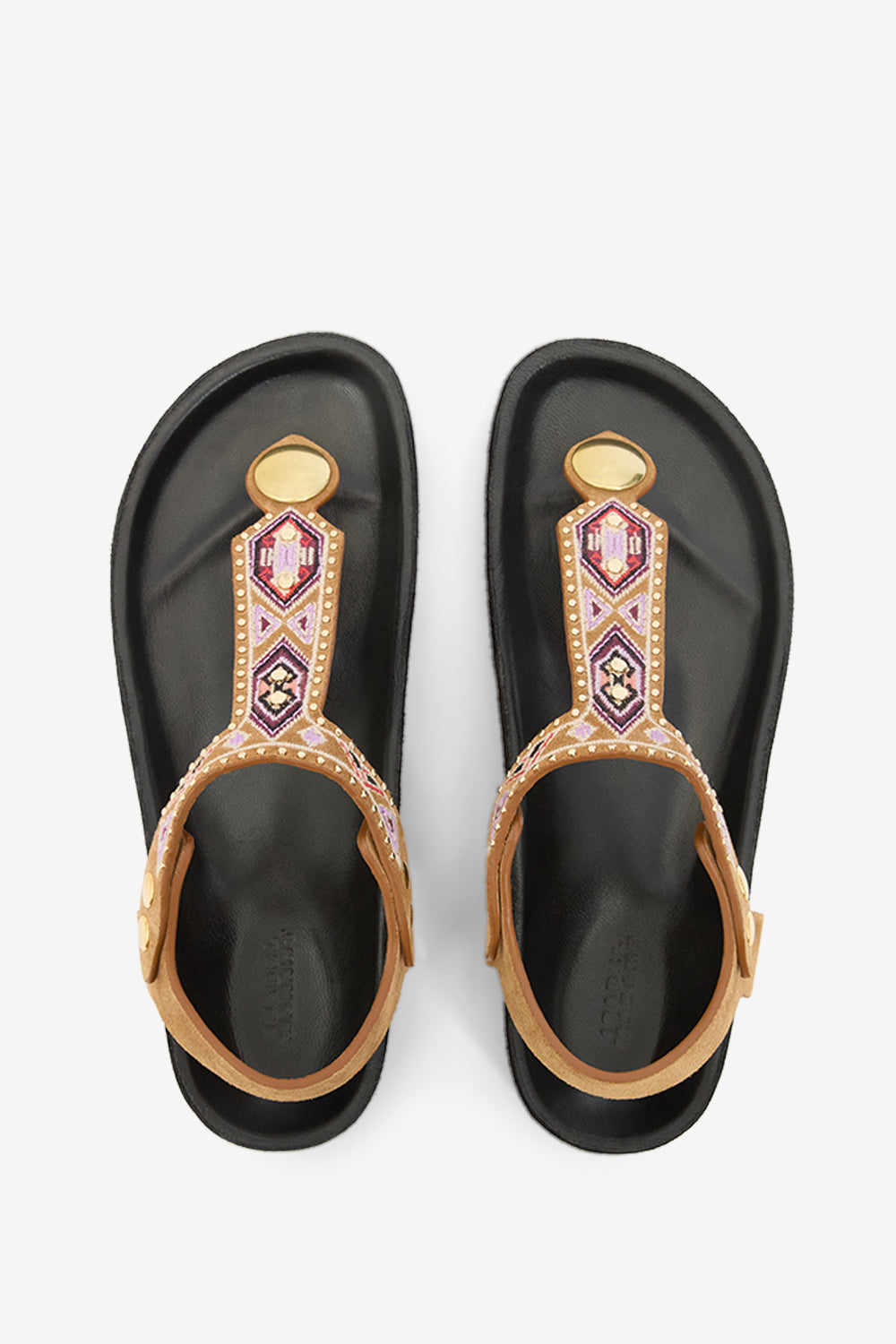 Sandali enore in pelle ricamata - Cognac - Woman - 4