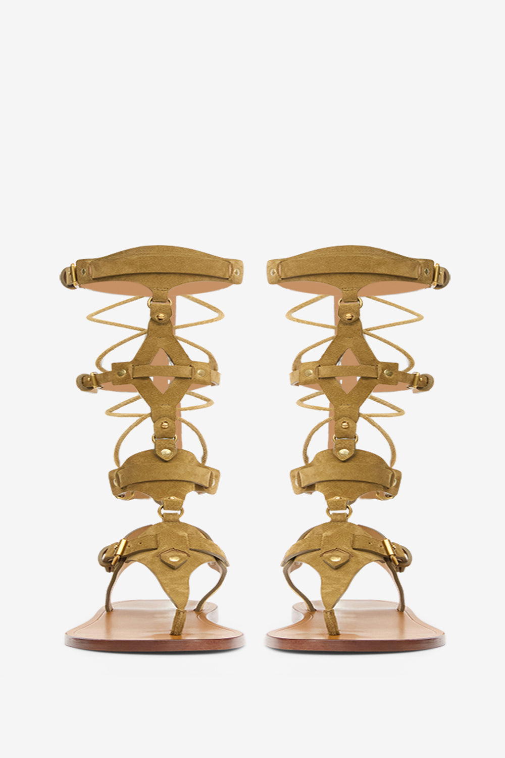 Sandali high-cut nensi in pelle - Taupe - Woman - 4