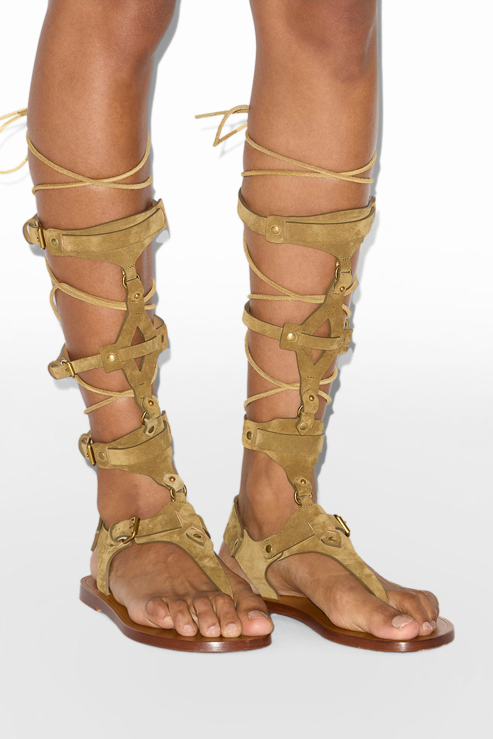 Sandali high-cut nensi in pelle - Taupe - Woman - 5