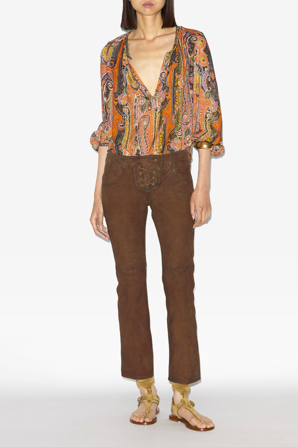 Sandali piatti eveen in pelle scamosciata - Taupe - Woman - 5