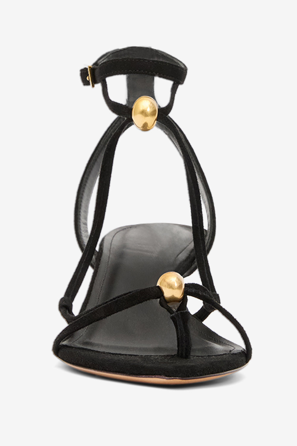 Sandalen mit absätzen olya aus veloursleder - Black and gold - Woman - 4