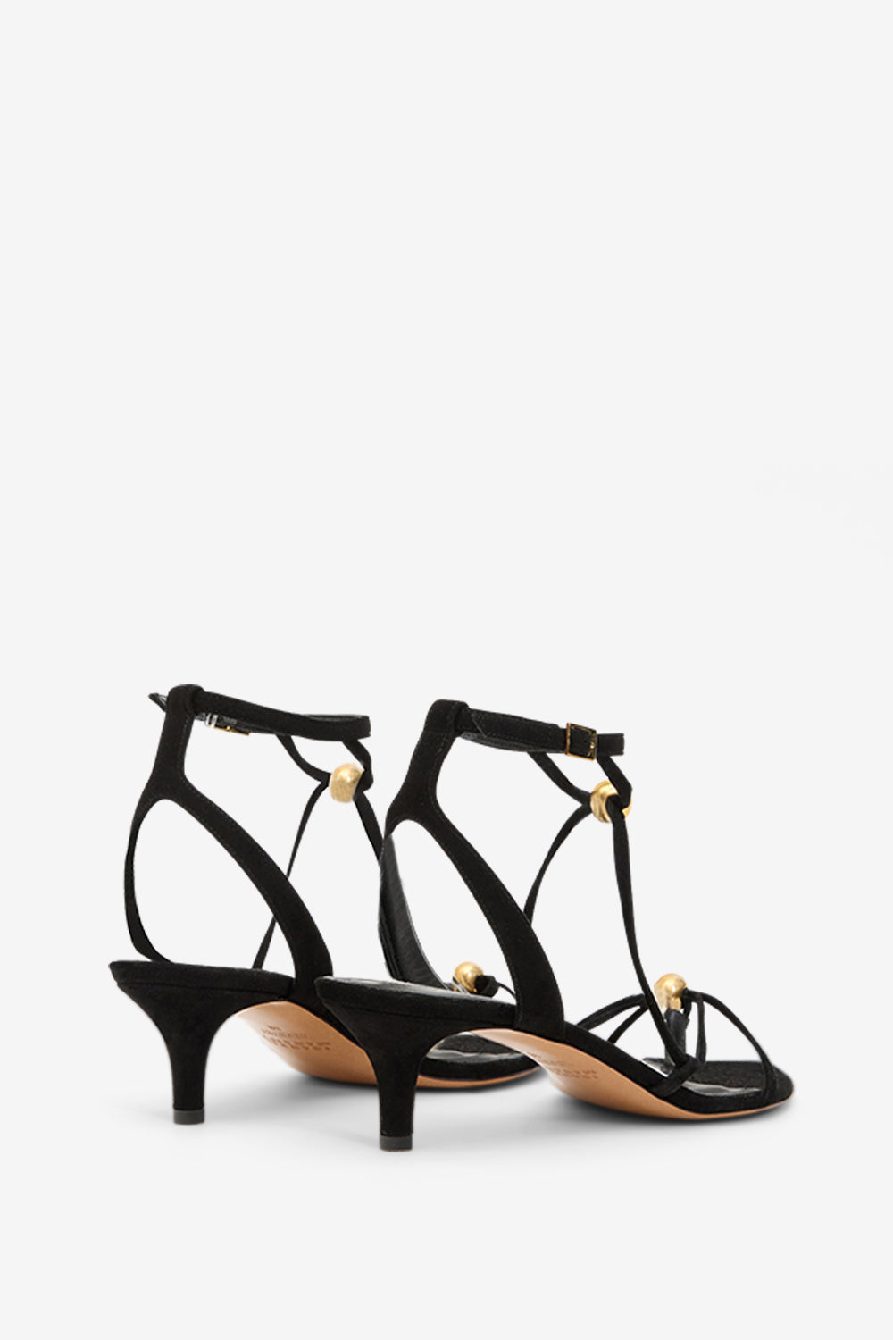 Sandalen mit absätzen olya aus veloursleder - Black and gold - Woman - 2