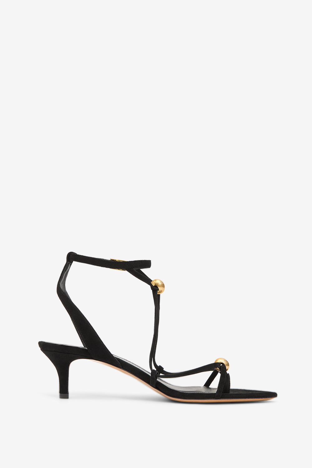 Sandalen mit absätzen olya aus veloursleder - Black and gold - Woman - 1