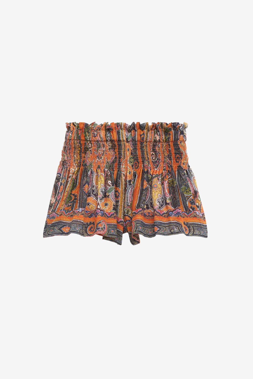 Short maelly en soie imprimée - Orange - Woman - 1