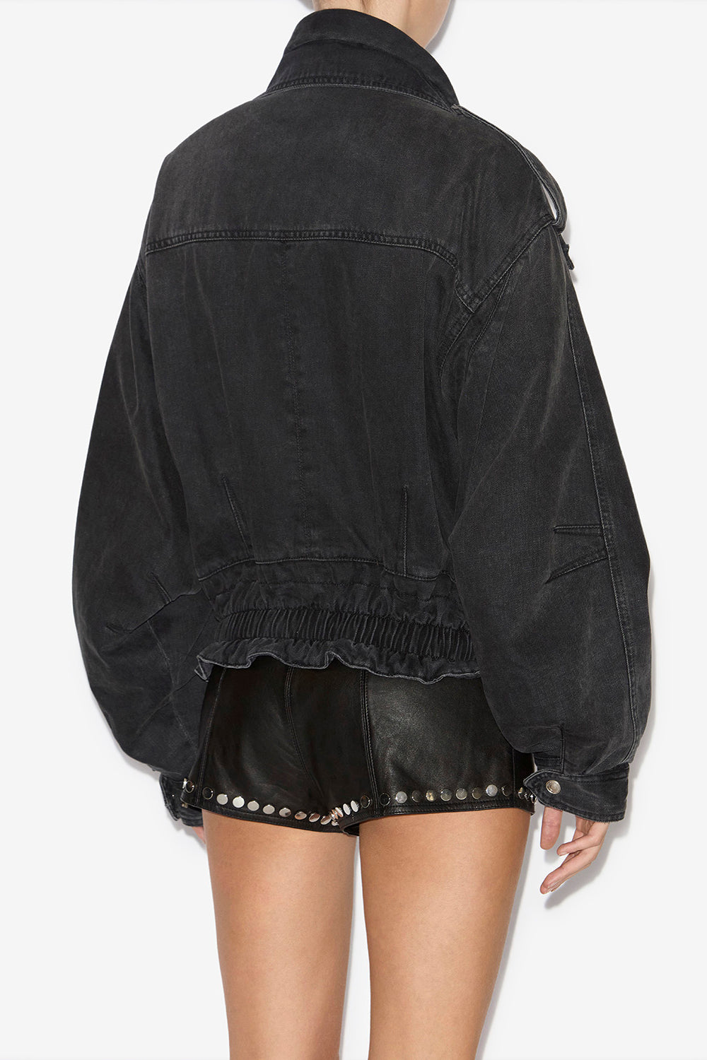 Aneli denim jacket with pockets - Black - Woman - 5