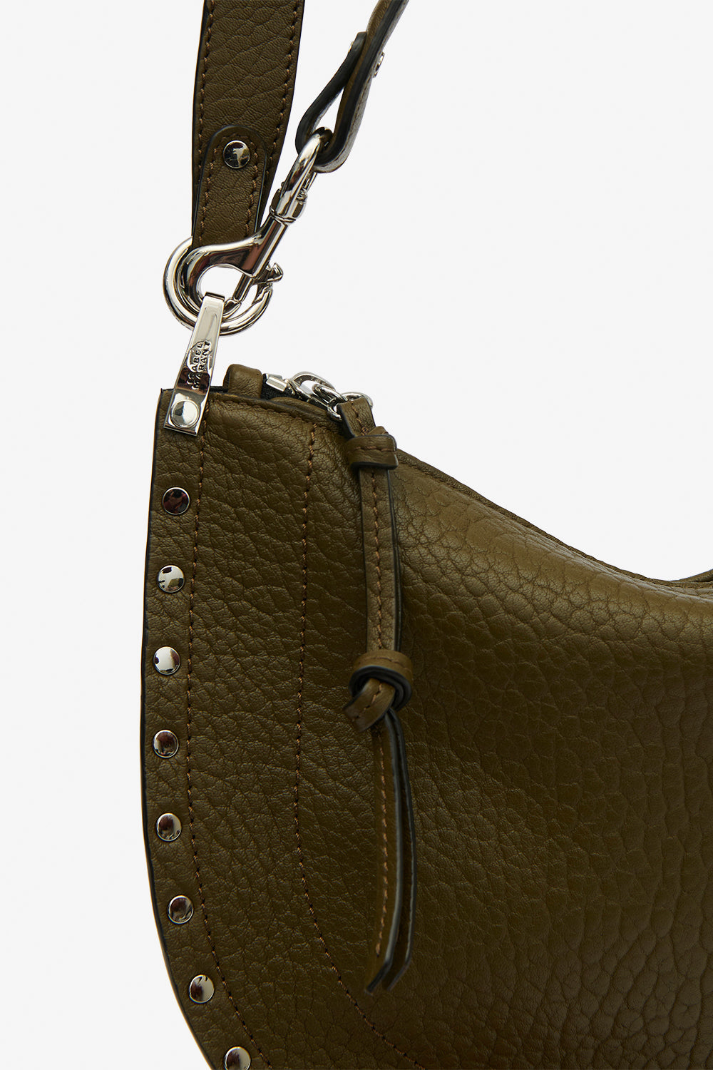 Oskan soft zip bubble leather bag - Khaki - Woman - 4