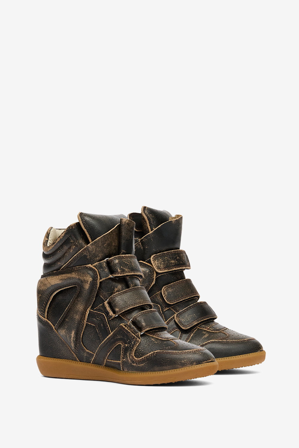 Bekett vintage leather wedge sneakers - Vintage brown - Woman - 3