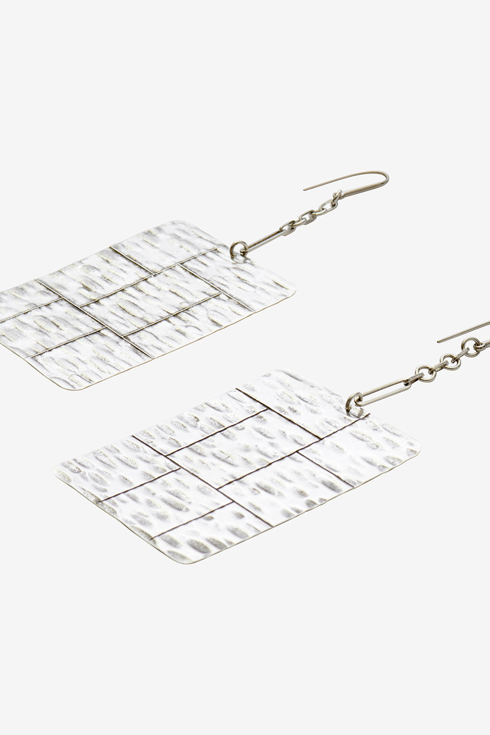 Pendientes colgantes con placa blacke - Plata - Woman - 3
