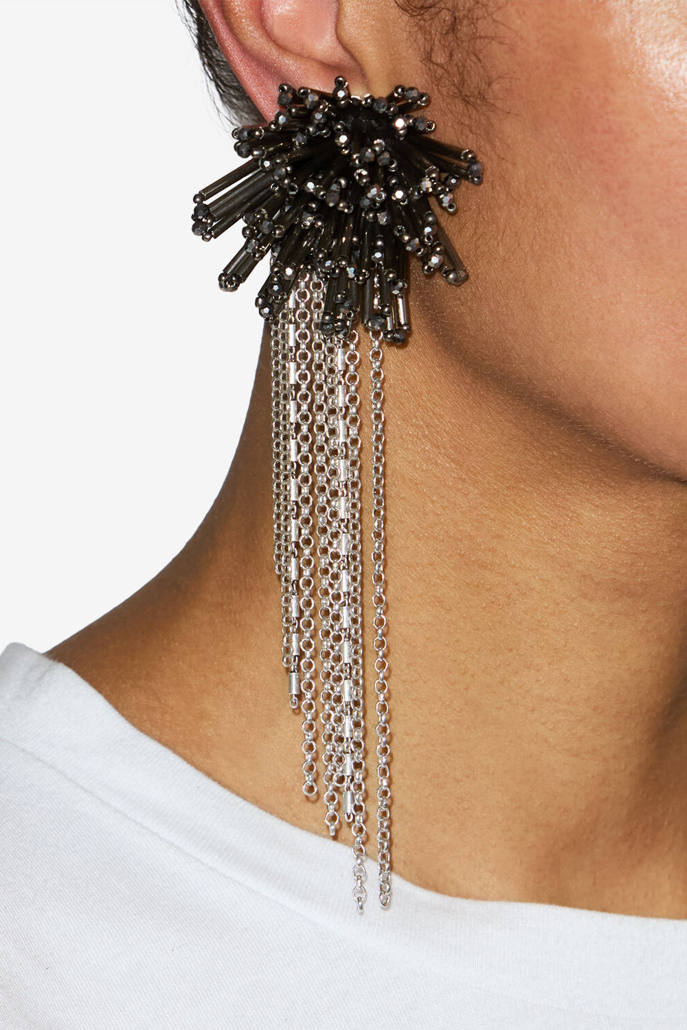 Pendientes colgantes amber - Anthracite-silver - Woman - 2