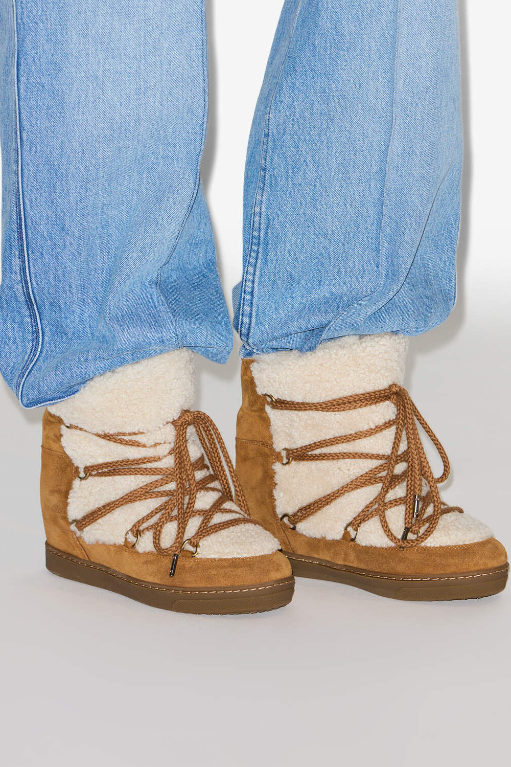 Stivaletti doposcì foderati nowles - Ecru-cognac - Woman - 5