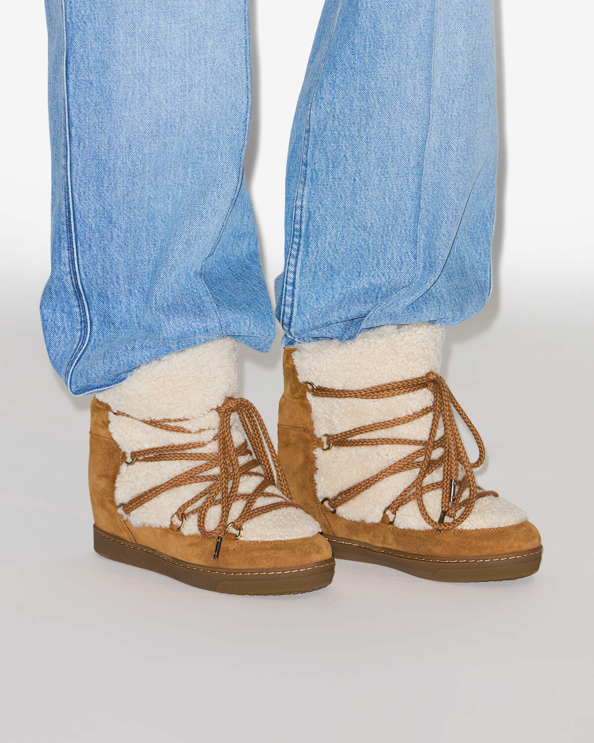 Boots nowles Woman Écru-cognac 1