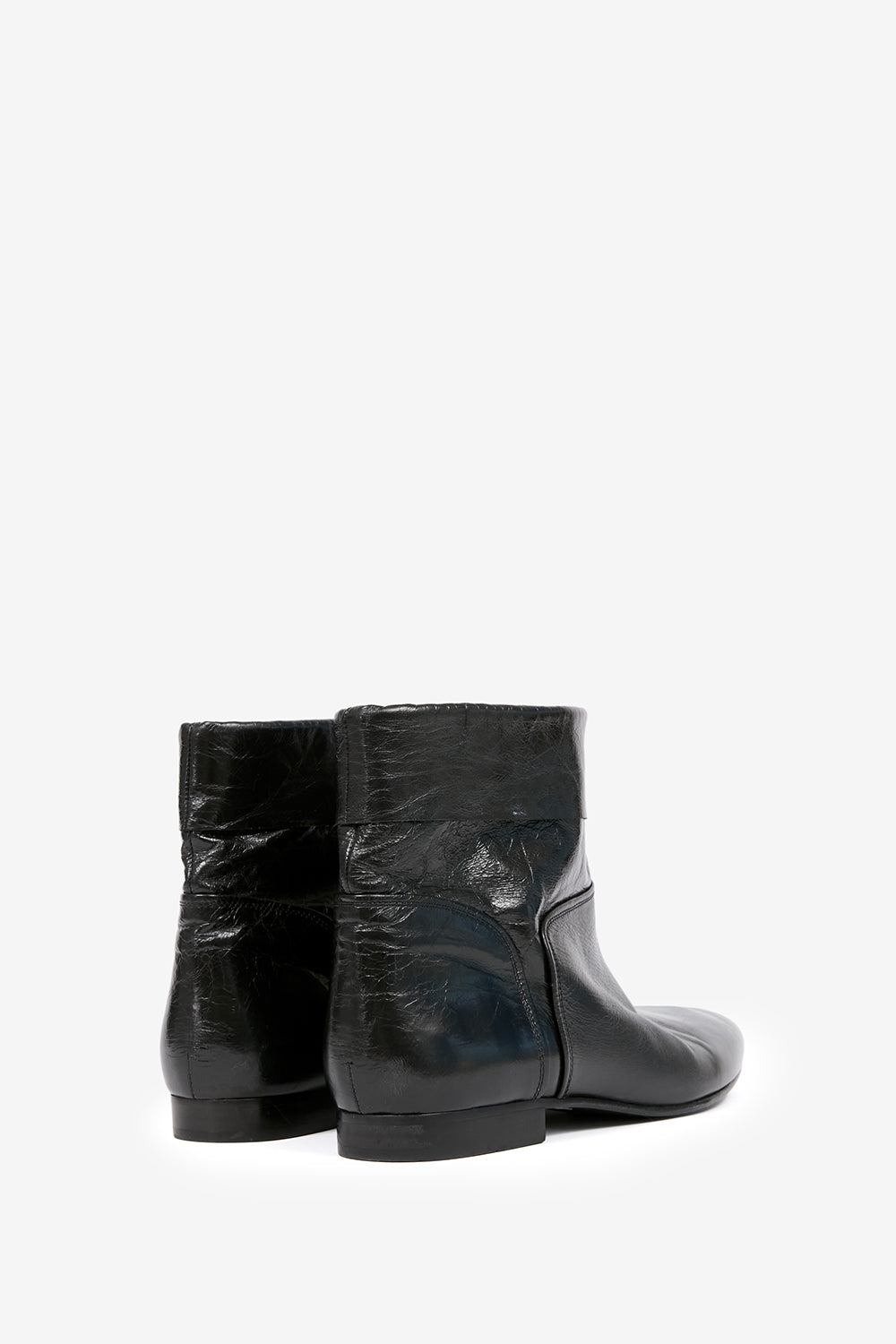 Boots plates en cuir verni juoza - Noir - Man - 2