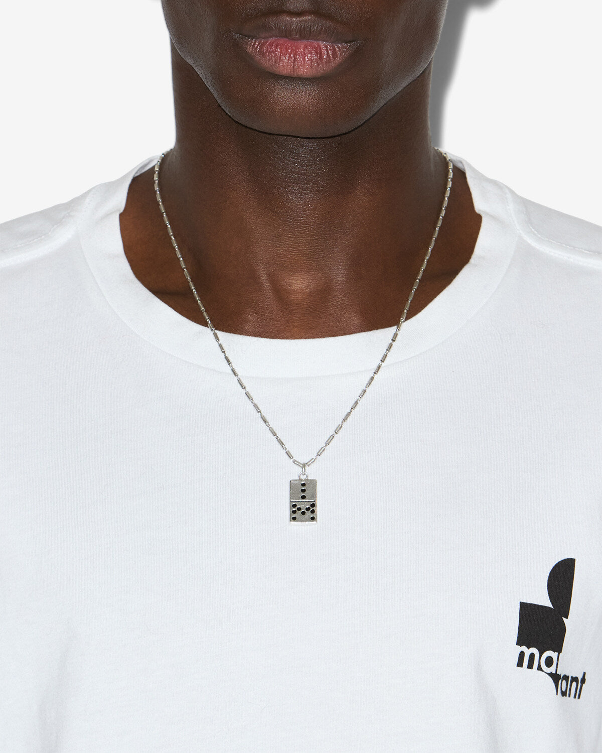 Alby necklace Man Black and silver 1