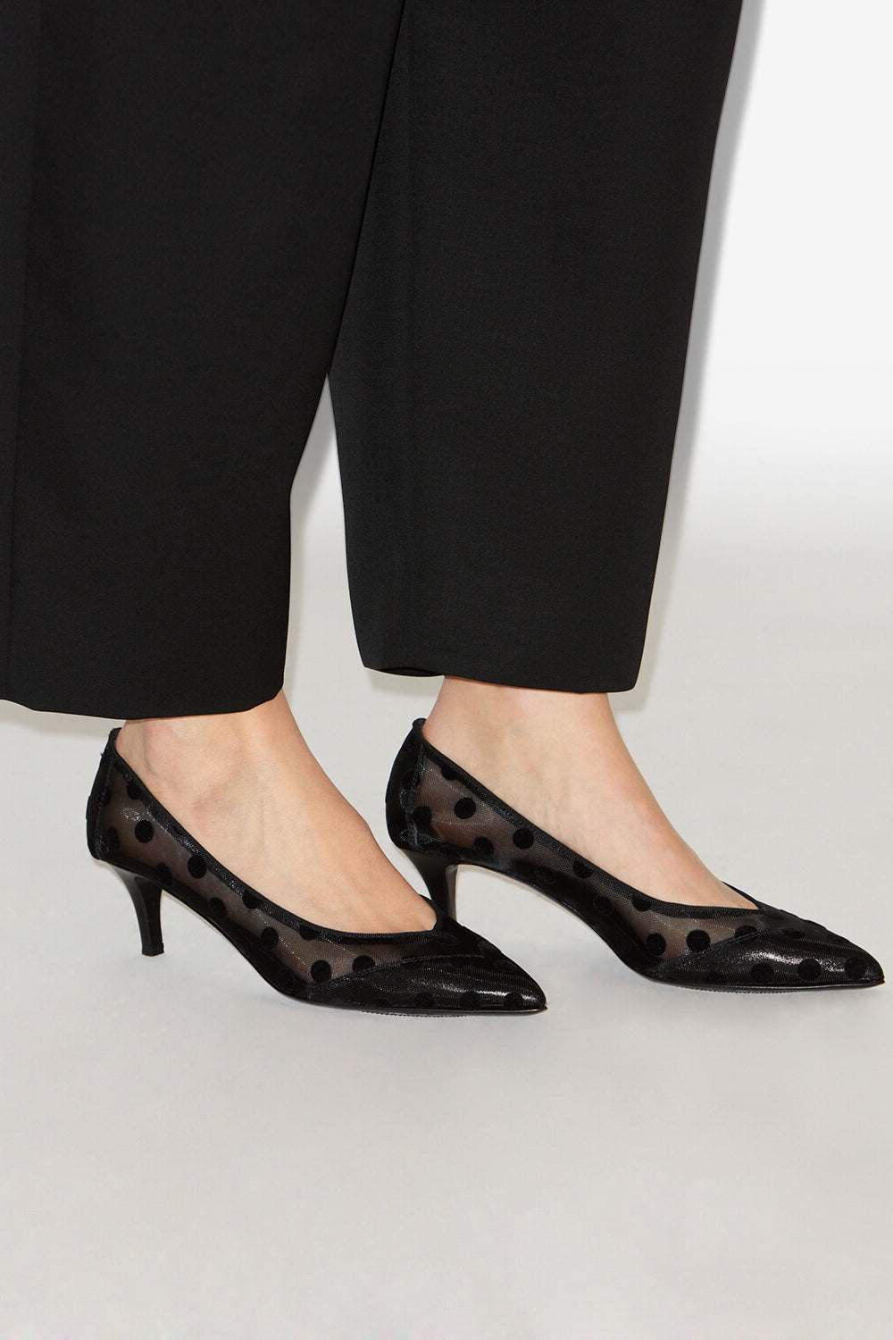 Peleo polka dot tulle pumps - Black - Woman - 5
