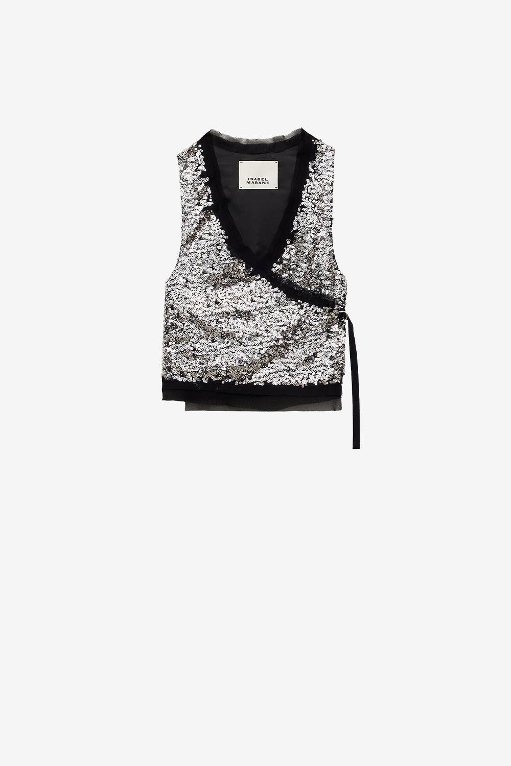 Gilet sans manches à sequins tahina - Argent - Woman - 1