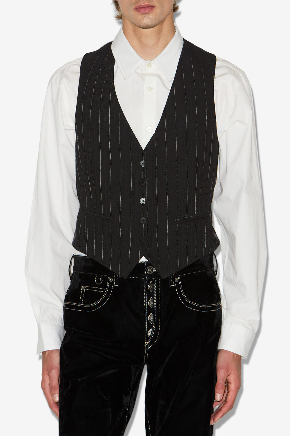 Gilet de costume à rayures tennis mika - Noir - Man - 4