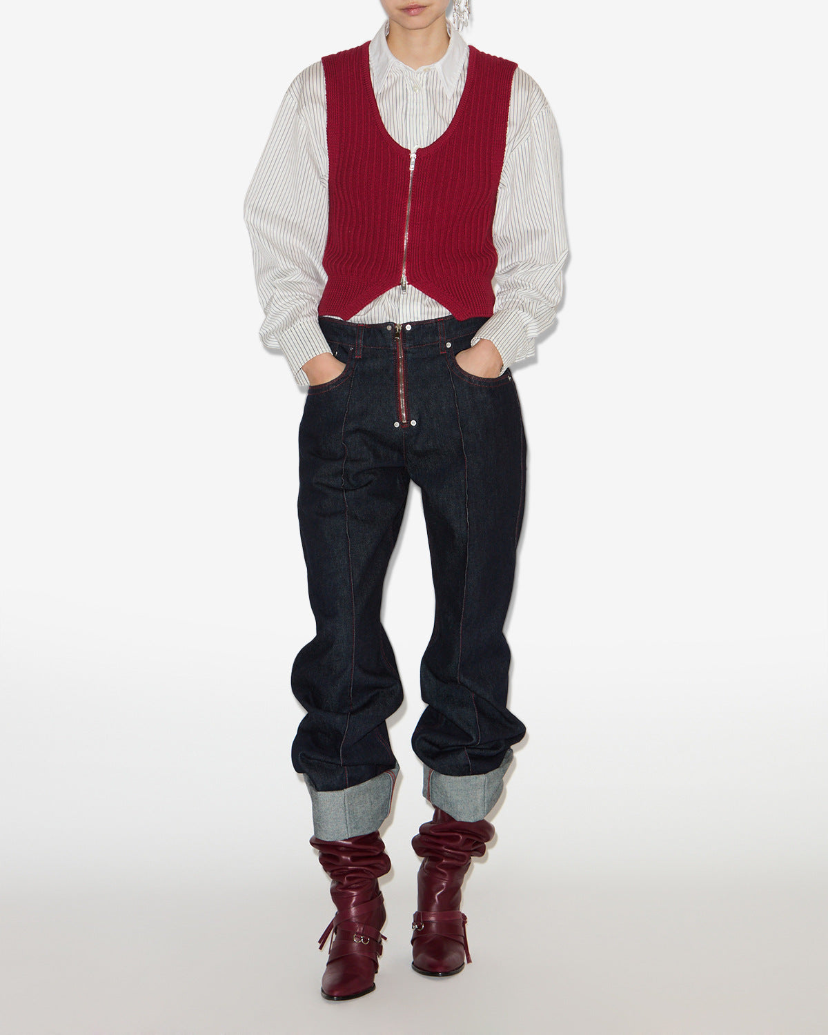 Strickjacke devima Woman Deep red 4