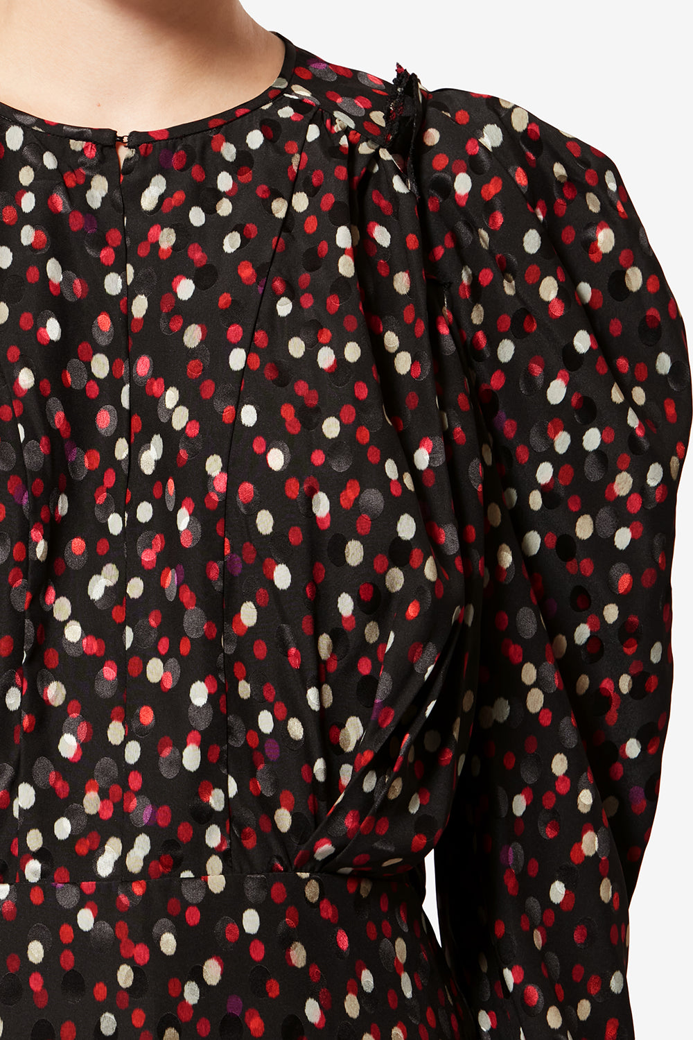 Top en soie à imprimé pois zarga - Noir-rouge - Woman - 3