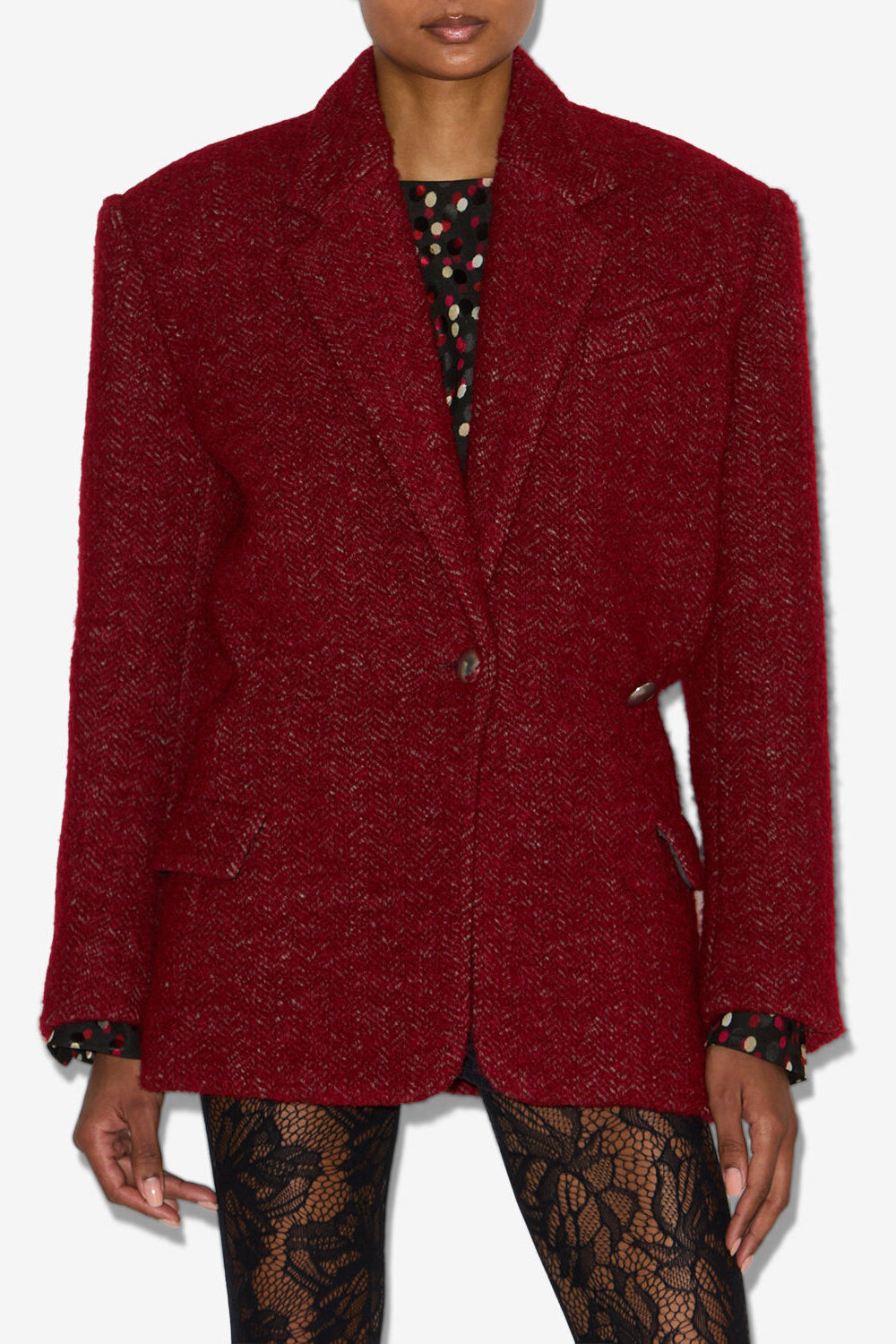 Manteau gallie en laine - Deep red - Woman - 4