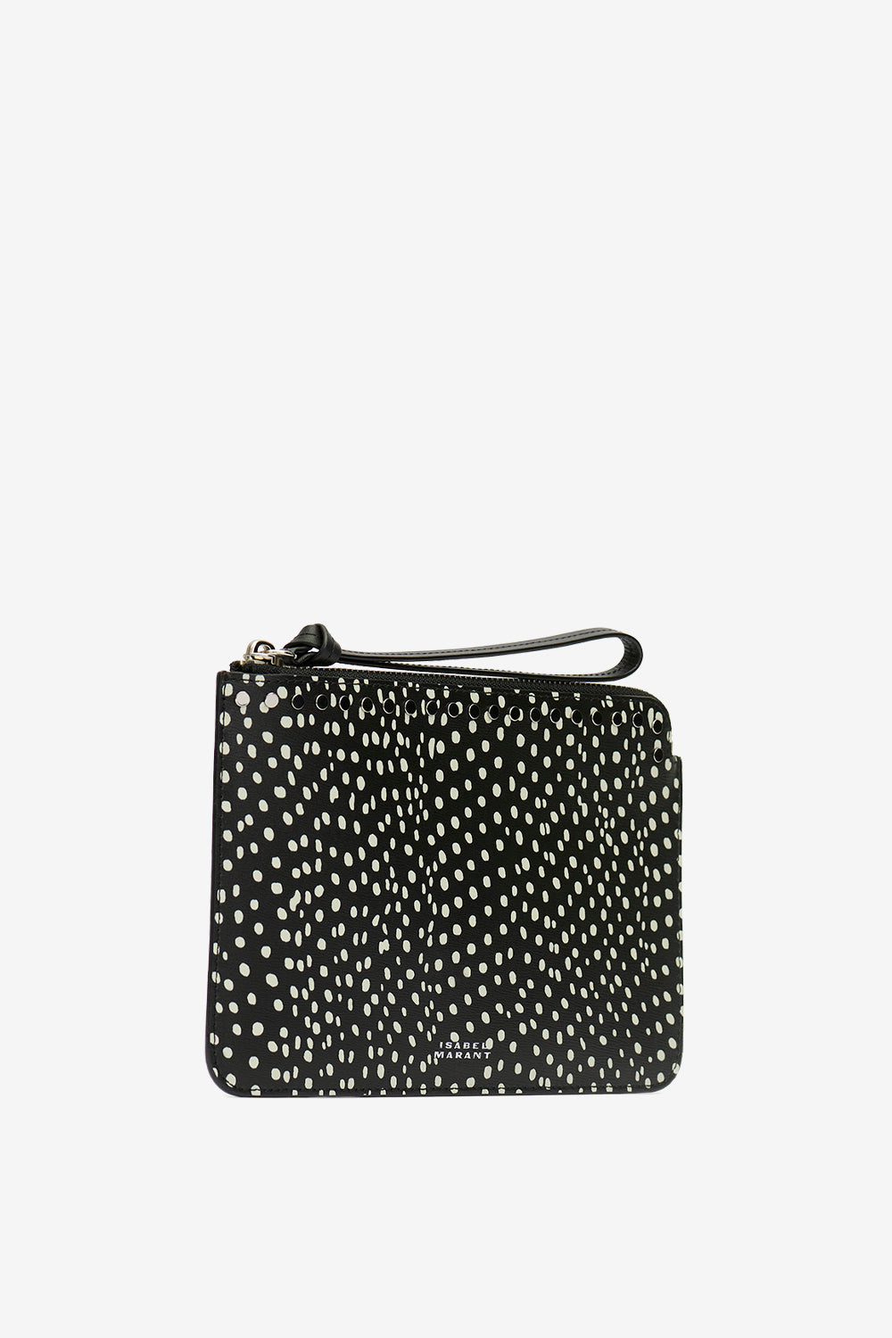 Pochette flat pouch en cuir imprimé - Noir et écru - Woman - 4