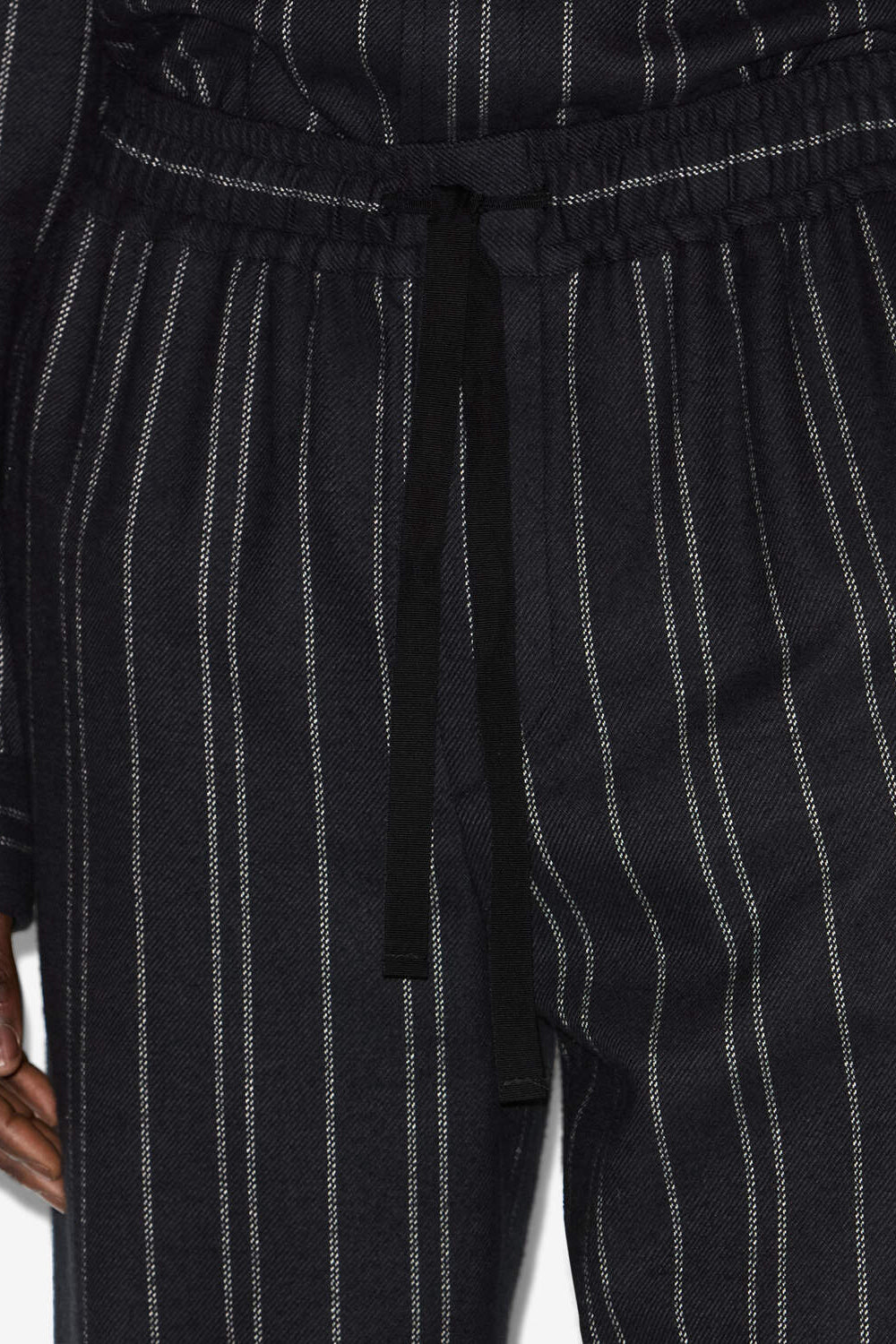 Pantalon en coton rayé isaki - Noir - Man - 3