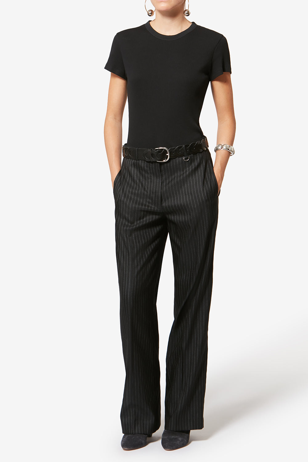 Noanda tennis stripe suit pants - Black - Woman - 2