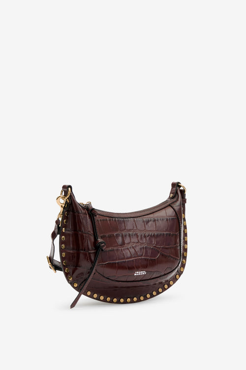 Oskan moon leather shoulderbag - Burgundy - Woman