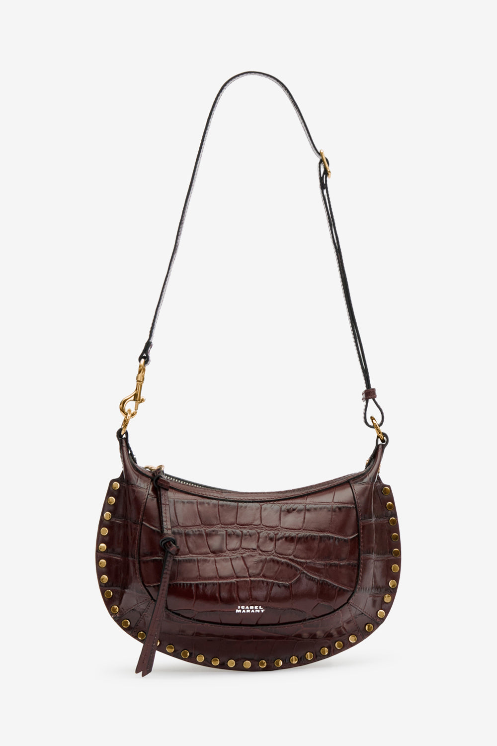 Oskan moon suede calfskin leather handbag - Burgundy - Woman - 5