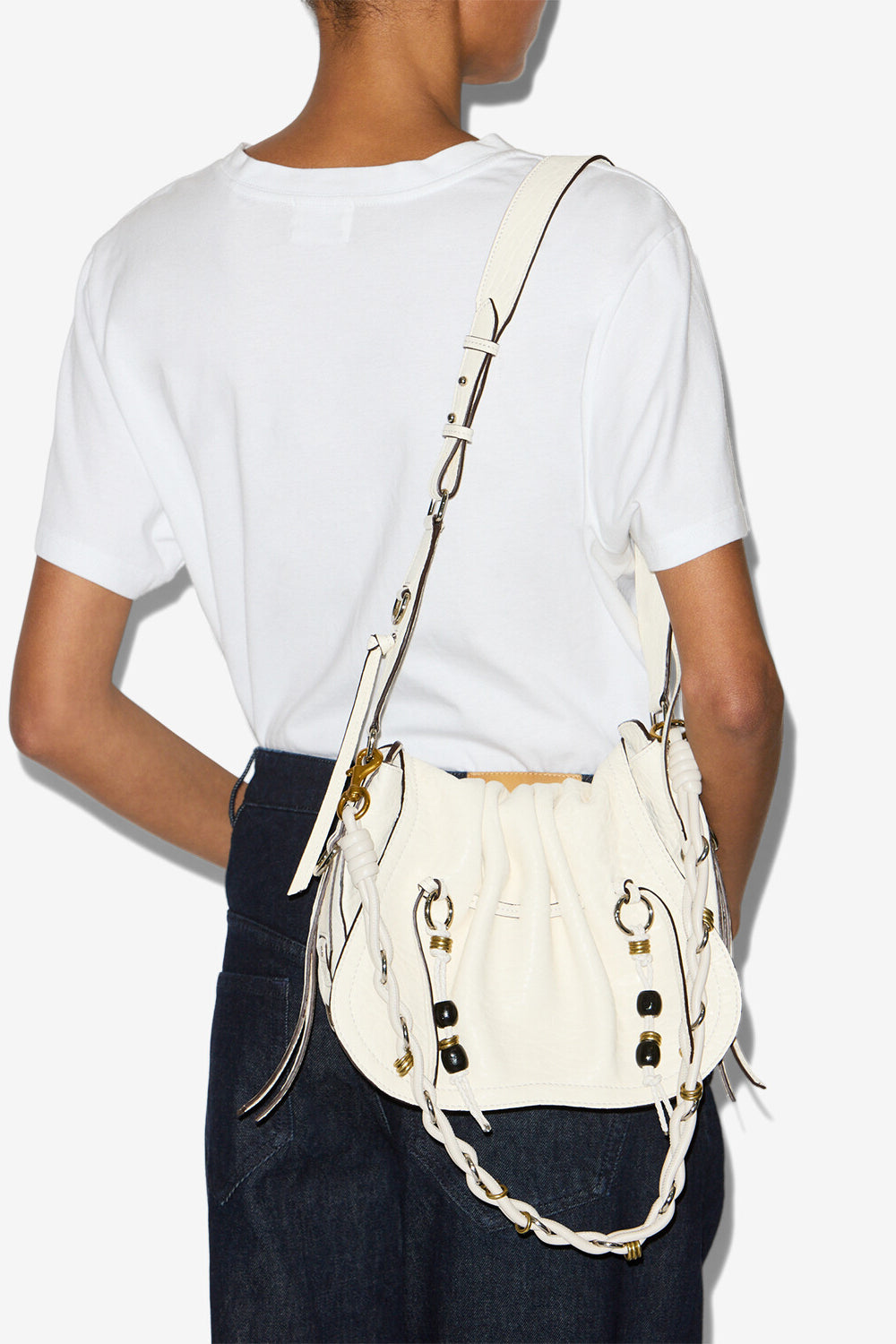 Sac porté épaule bolton en cuir - Beige - Woman - 4