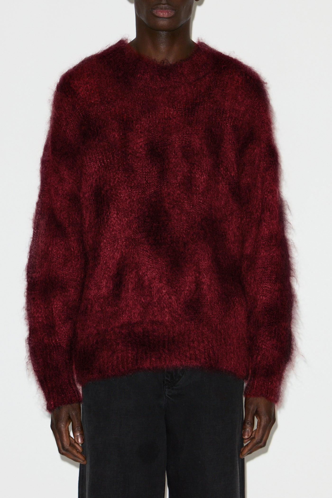Pull en kid mohair miller - Deep red - Man - 4