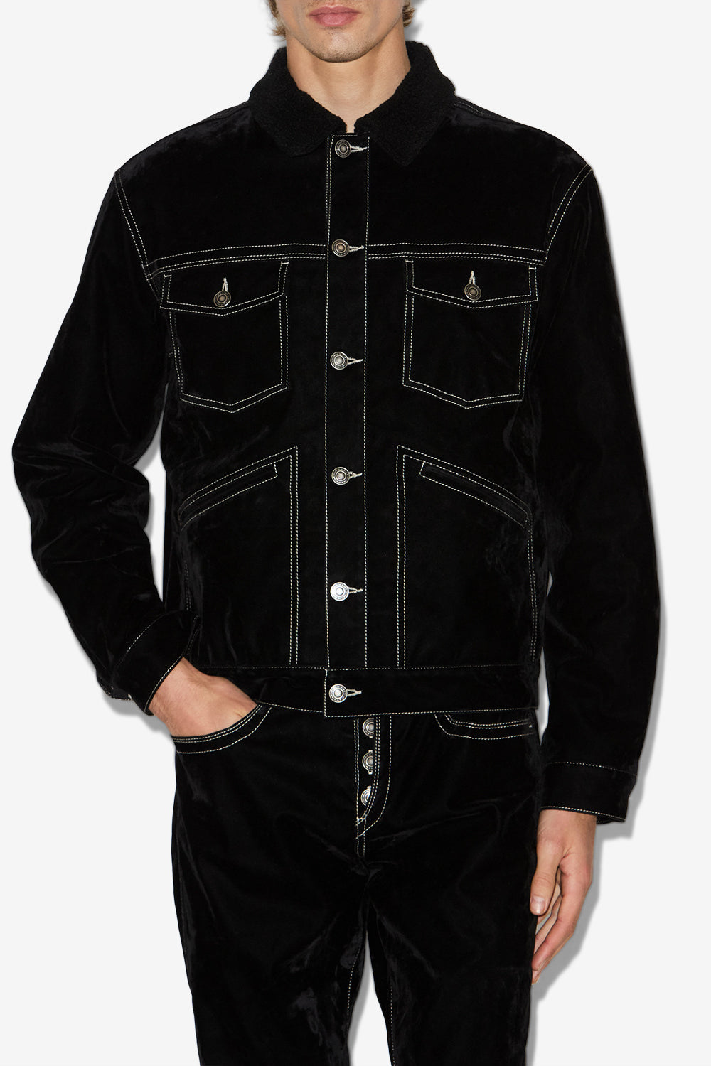 Samt-jacke jango - Schwarz - Man - 4