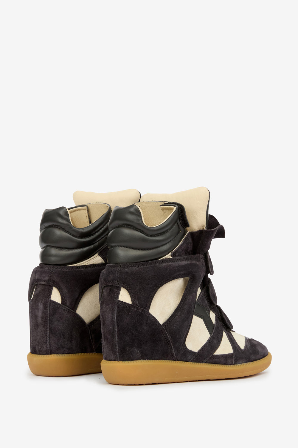 Baskets compensées bekett en cuir de veau velours - Faded black/chalk - Woman - 2