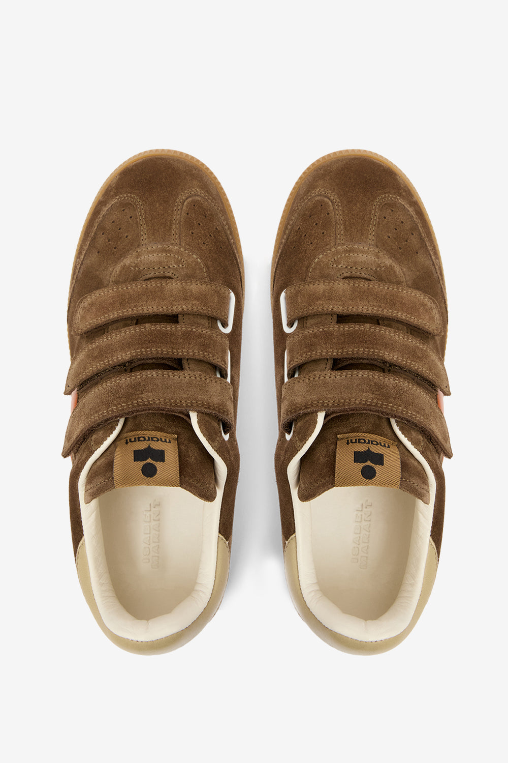 Baskets basses beth en cuir de veau velours  - Khaki-orange - Woman - 4