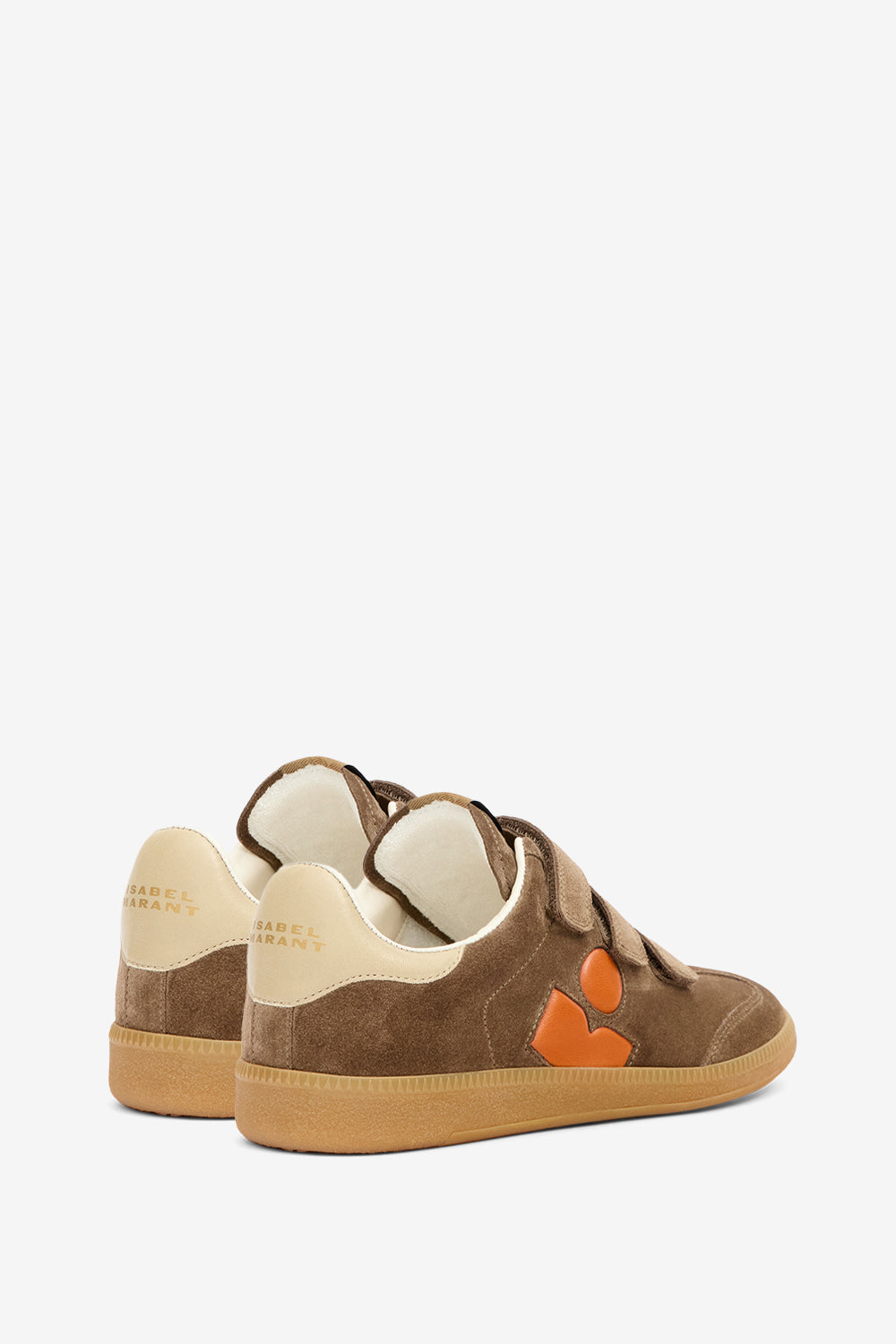 Baskets basses beth en cuir de veau velours  - Khaki-orange - Woman - 2