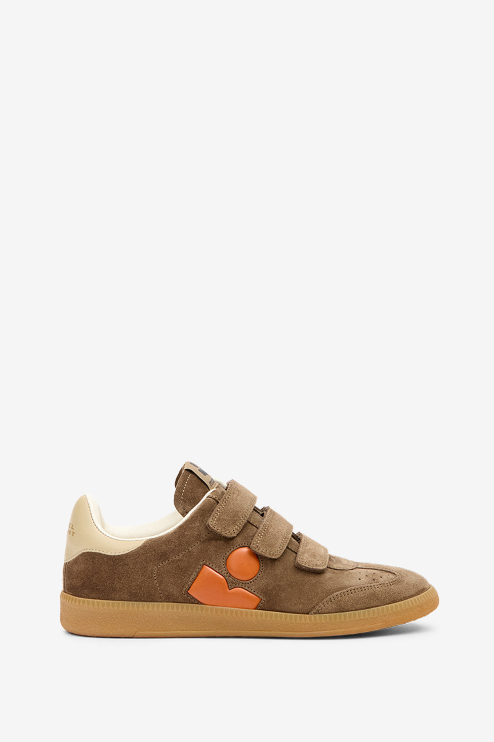 Baskets basses beth en cuir de veau velours  - Khaki-orange - Woman - 1