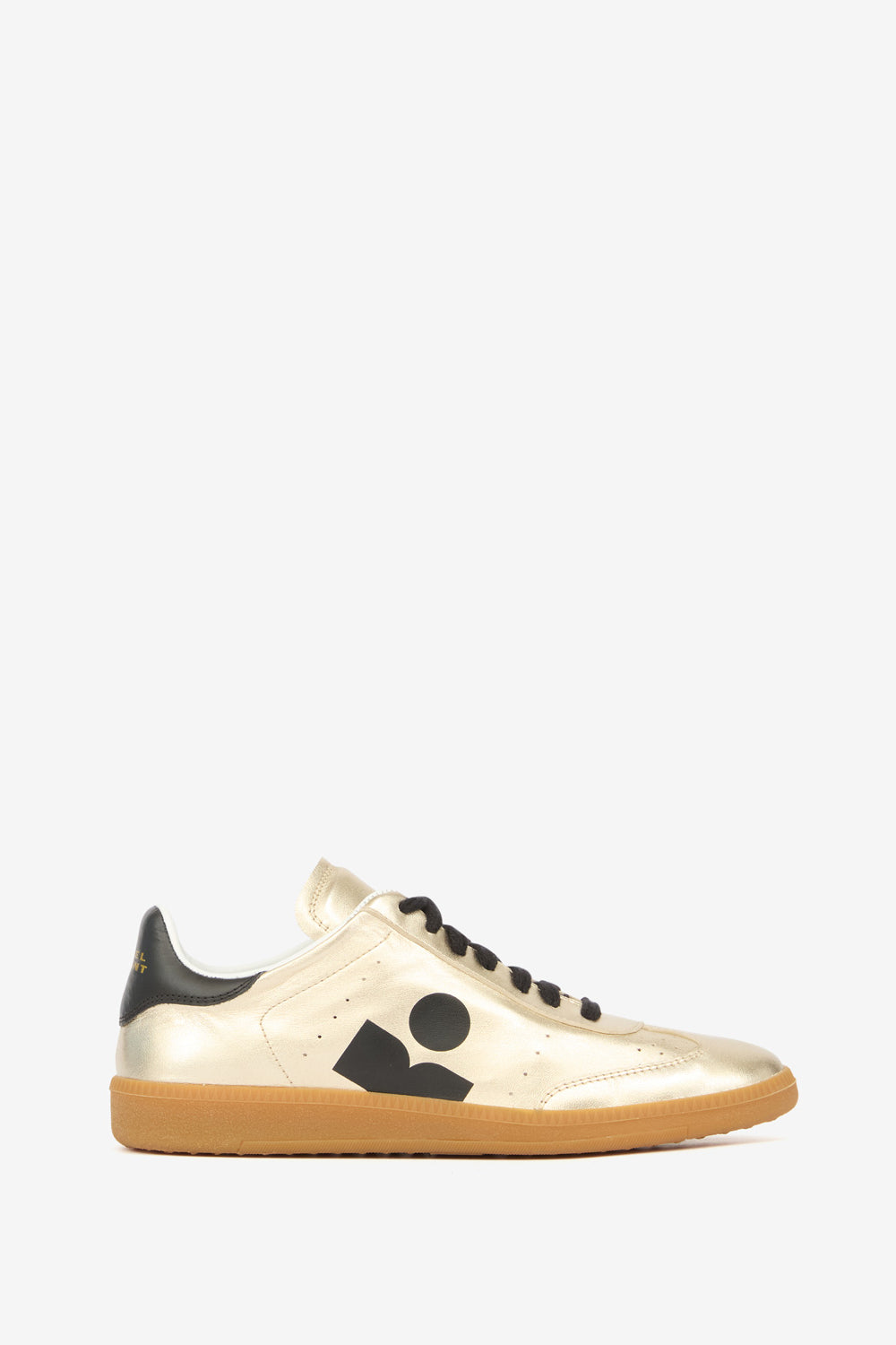 Kaycee low-top metallic leather sneakers - Light gold/black - Woman - 1